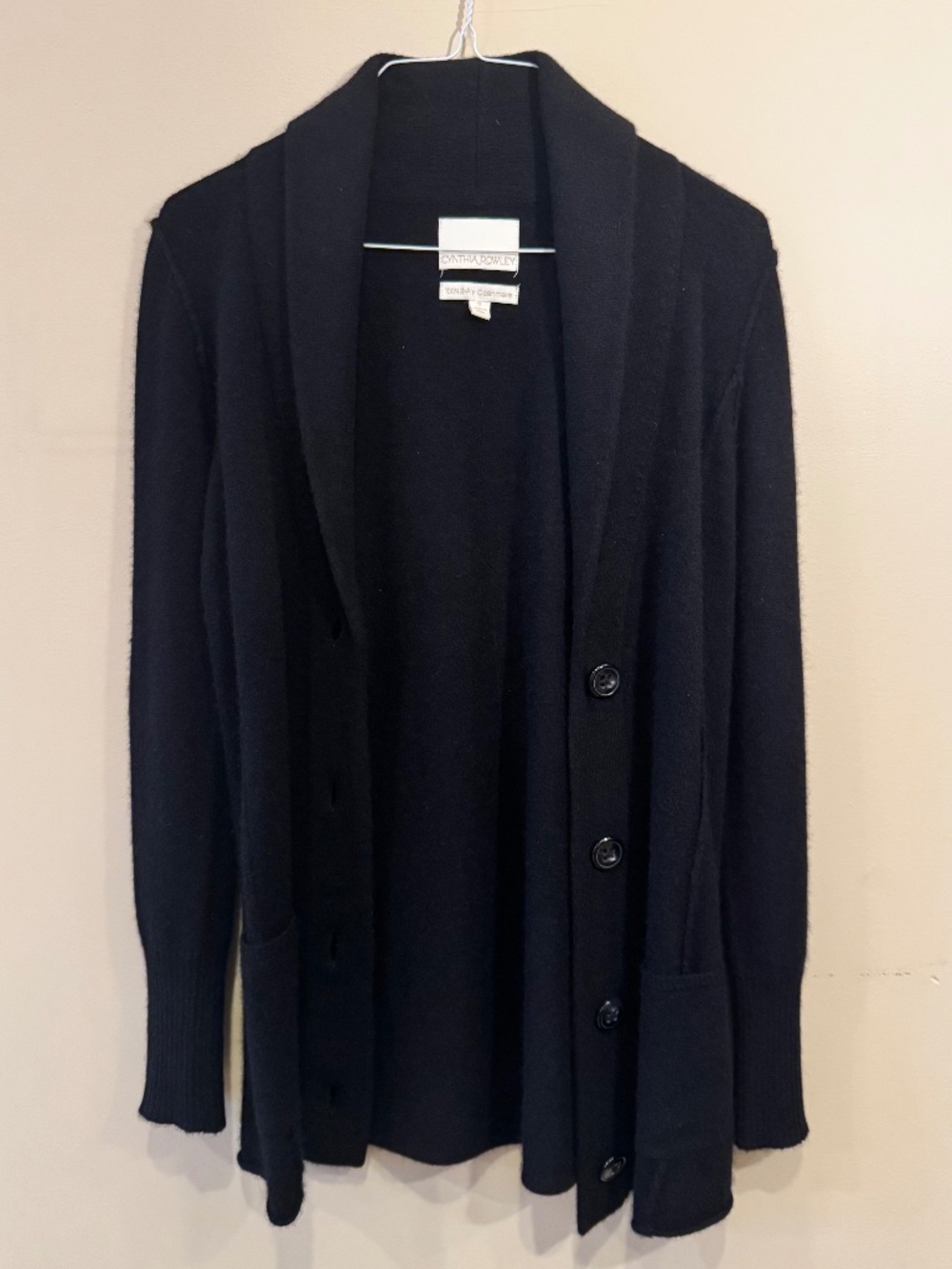 Cashmere Cardigan by Cynthia Rowley 100% 2-ply Cashmere in Black